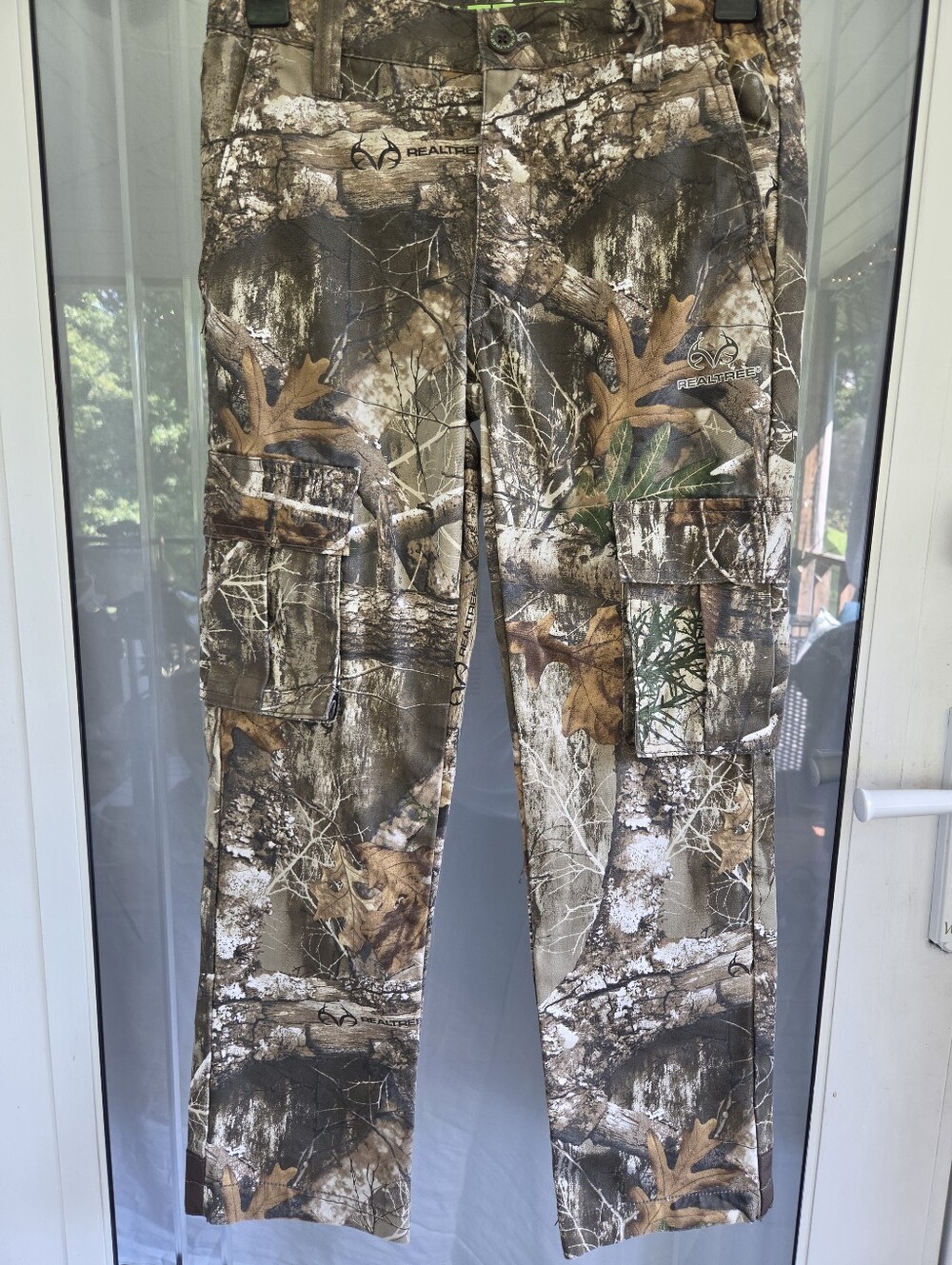 Realtree Boy's Camo Cargo Pants - Brown & Green Woodland. Sz 10-12